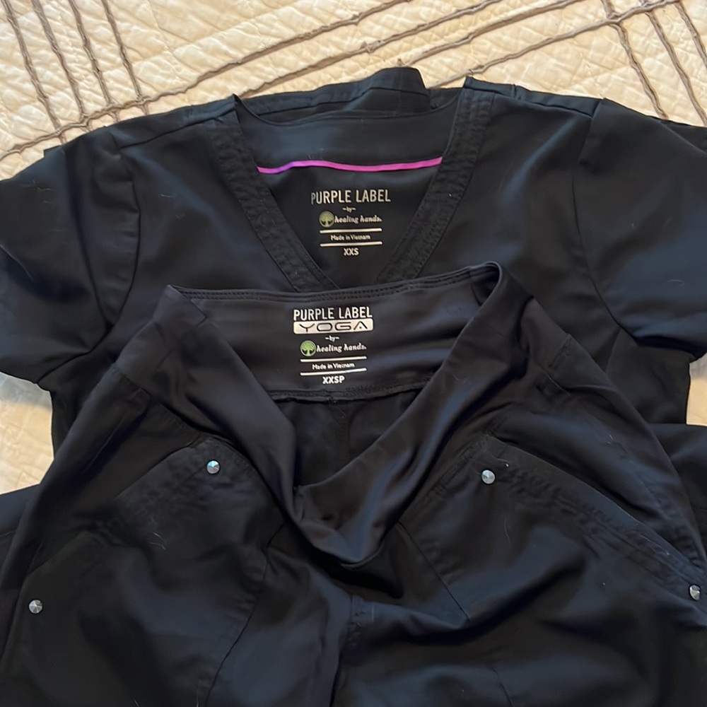 Purple Label by Healing Hands XXS scrub top XXSP pants. Worn once!
